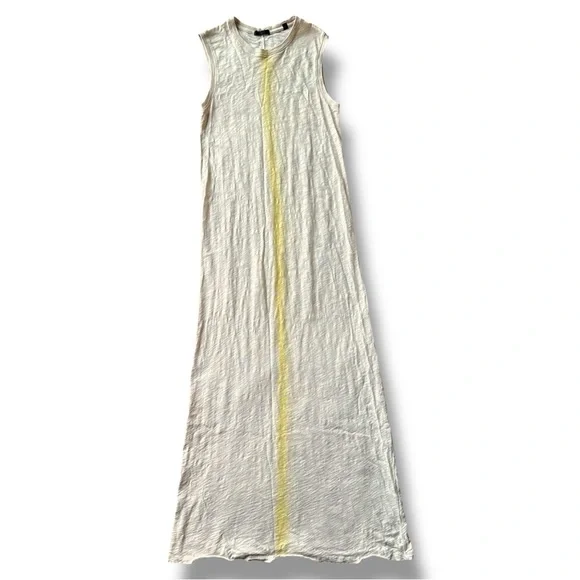 ATM Anthony Thomas Melillo Slub Jersey Sleeveless Maxi Dress Stone/Mustard XS - Picture 2 of 15